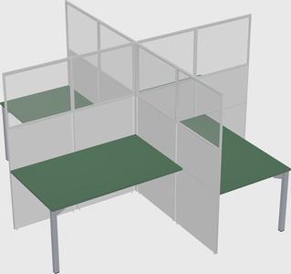 Quad office cubicles