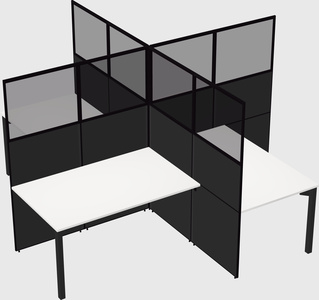 Quad office cubicles