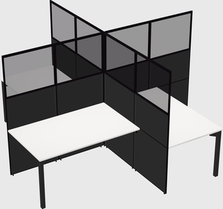 Quad office cubicles