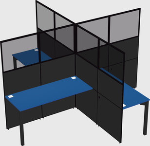 Quad office cubicles