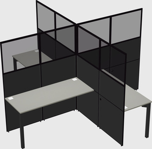 Quad office cubicles