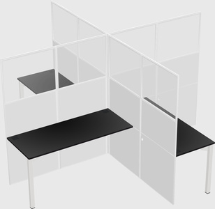 Quad office cubicles