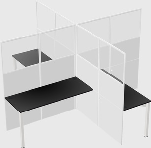 Quad office cubicles