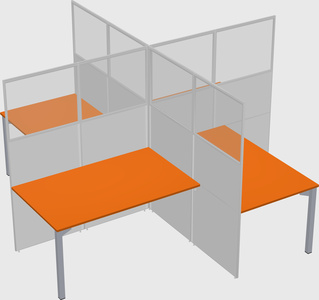 Quad office cubicles