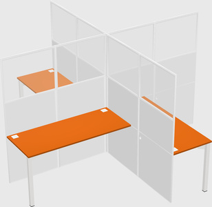 Quad office cubicles