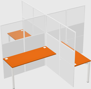 Quad office cubicles