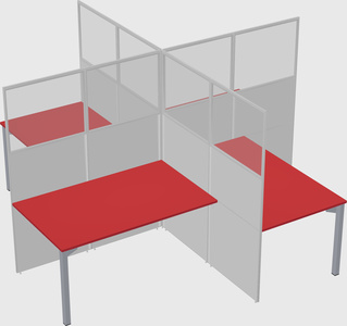 Quad office cubicles