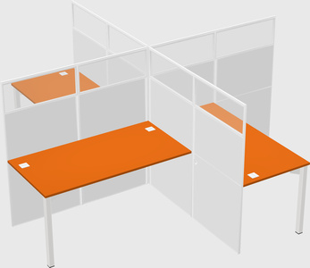 Quad office cubicles