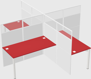 Quad office cubicles