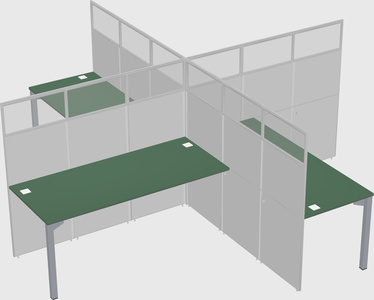 Quad office cubicles