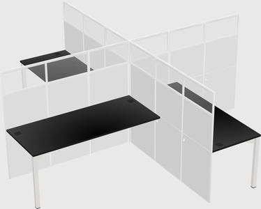 Quad office cubicles