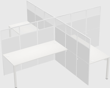 Quad office cubicles