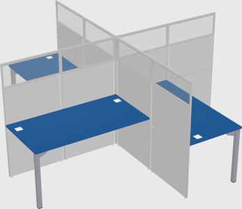 Quad office cubicles