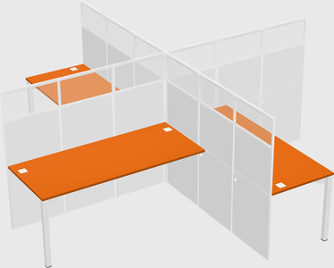 Quad office cubicles