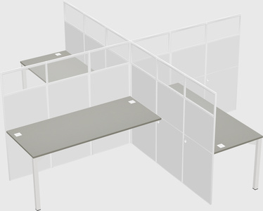 Quad office cubicles