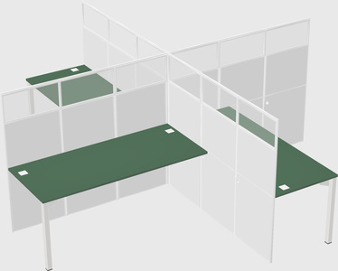 Quad office cubicles