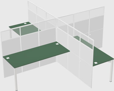 Quad office cubicles