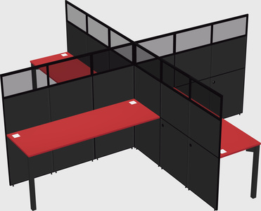 Quad office cubicles
