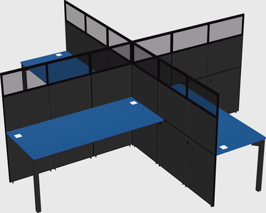 Quad office cubicles