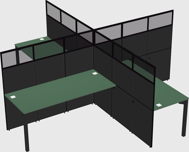 Quad office cubicles