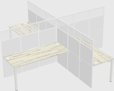 Quad office cubicles