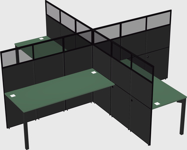 Quad office cubicles