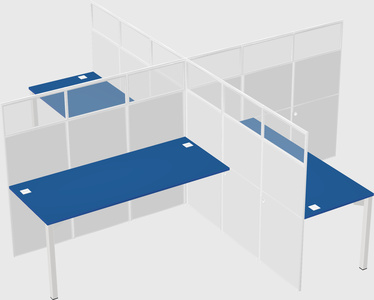 Quad office cubicles