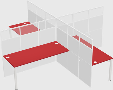 Quad office cubicles