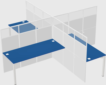 Quad office cubicles