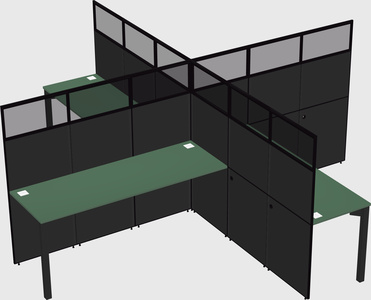 Quad office cubicles