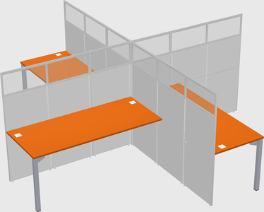 Quad office cubicles