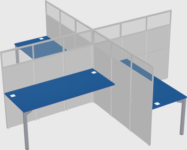 Quad office cubicles