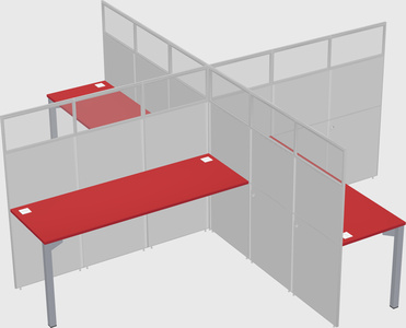Quad office cubicles