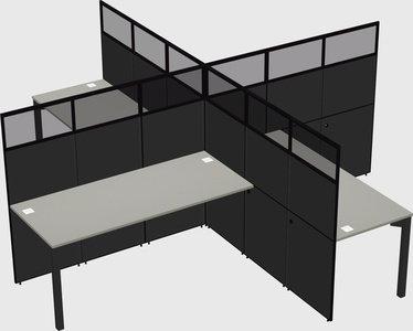 Quad office cubicles