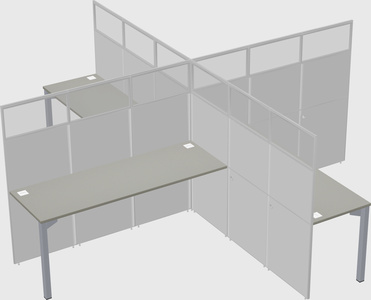 Bureaux à quatre cabines