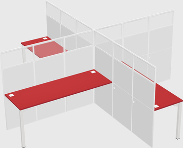 Quad office cubicles