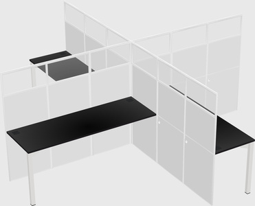 Quad office cubicles