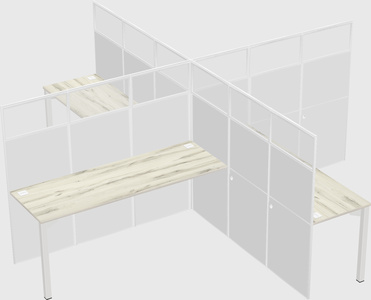 Quad office cubicles
