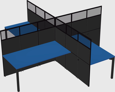Quad office cubicles