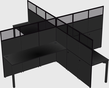 Quad office cubicles