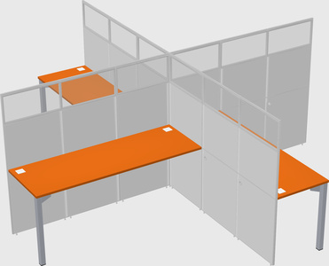 Quad office cubicles