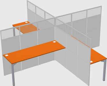 Quad office cubicles