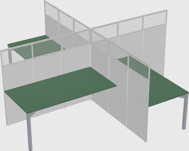 Quad office cubicles