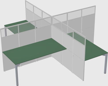 Quad office cubicles