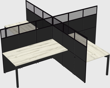Quad office cubicles