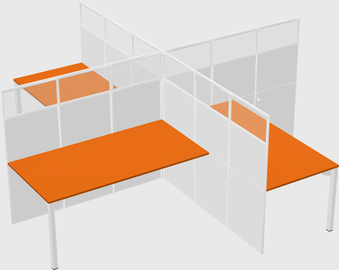 Quad office cubicles