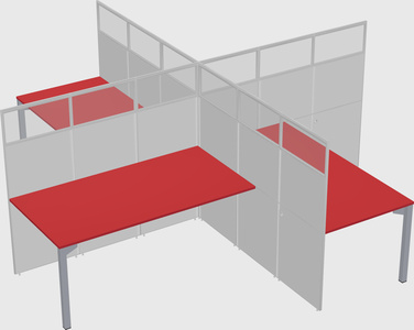 Quad office cubicles
