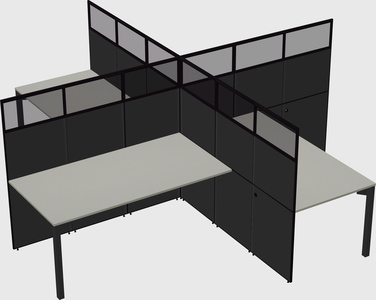 Quad office cubicles