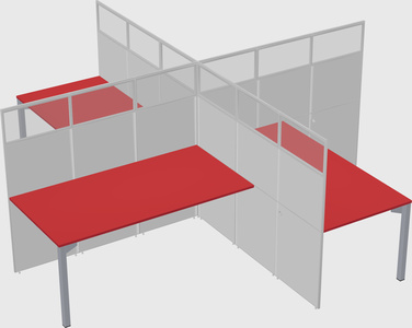 Quad office cubicles