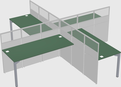 Quad office cubicles